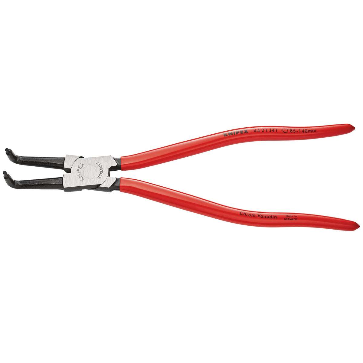 Knipex 85mm - 140mm J41 90&deg; Bent Internal Circlip Pliers : Model No.44 21 J41