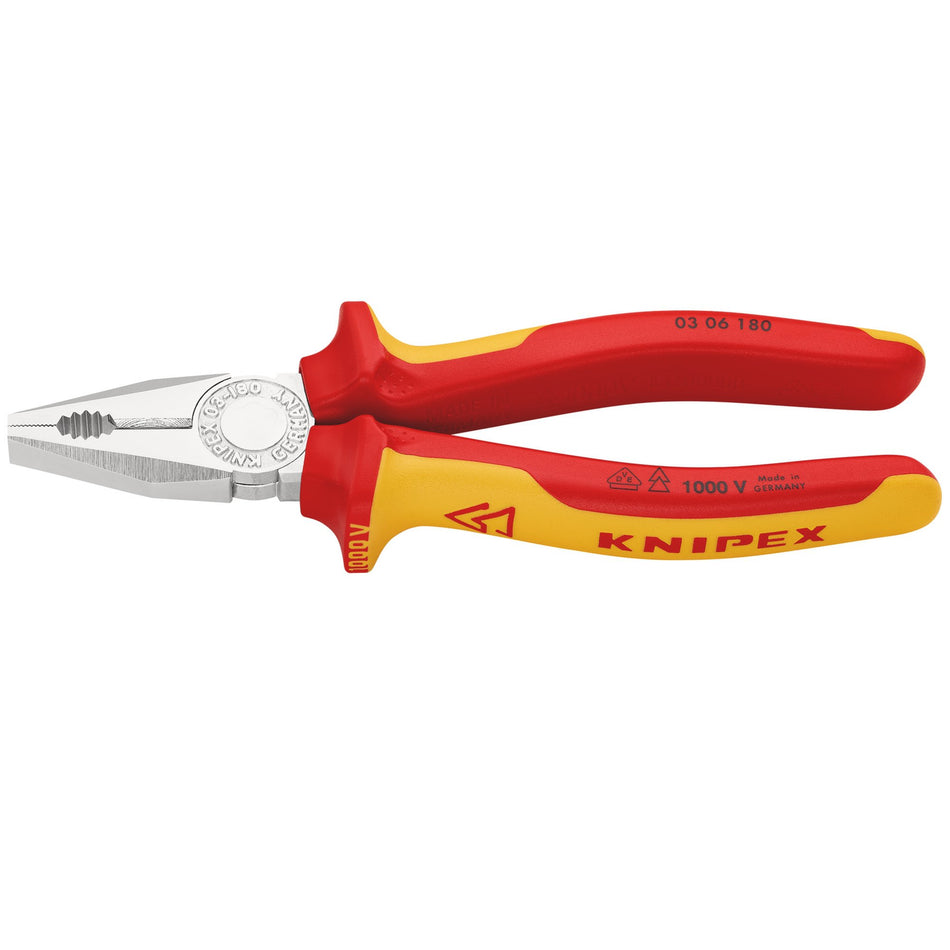 Knipex 180mm Fully Insulated Combination Pliers : Model No.03 06 180 SBE