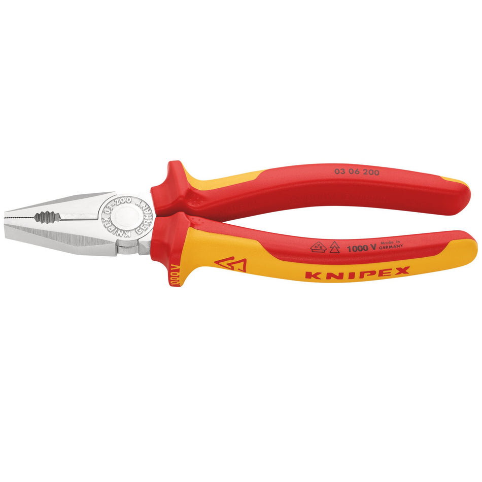 Knipex 200mm Fully Insulated Combination Pliers : Model No.03 06 200 SBE