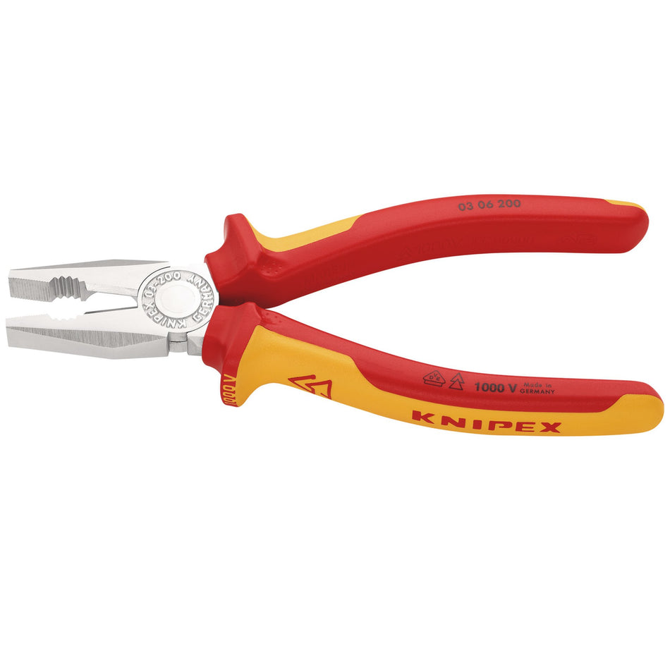 Knipex 200mm Fully Insulated Combination Pliers : Model No.03 06 200 SBE