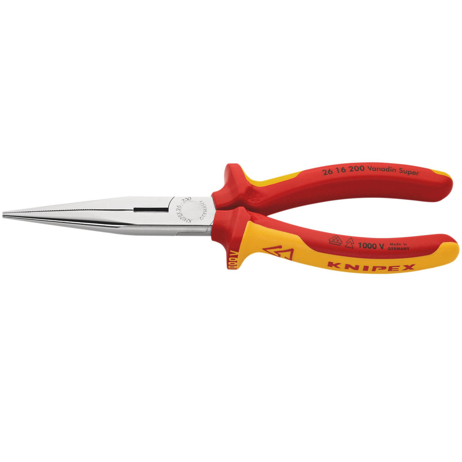 Knipex 200mm Fully Insulated Long Nose Pliers : Model No.26 16 200 SBE