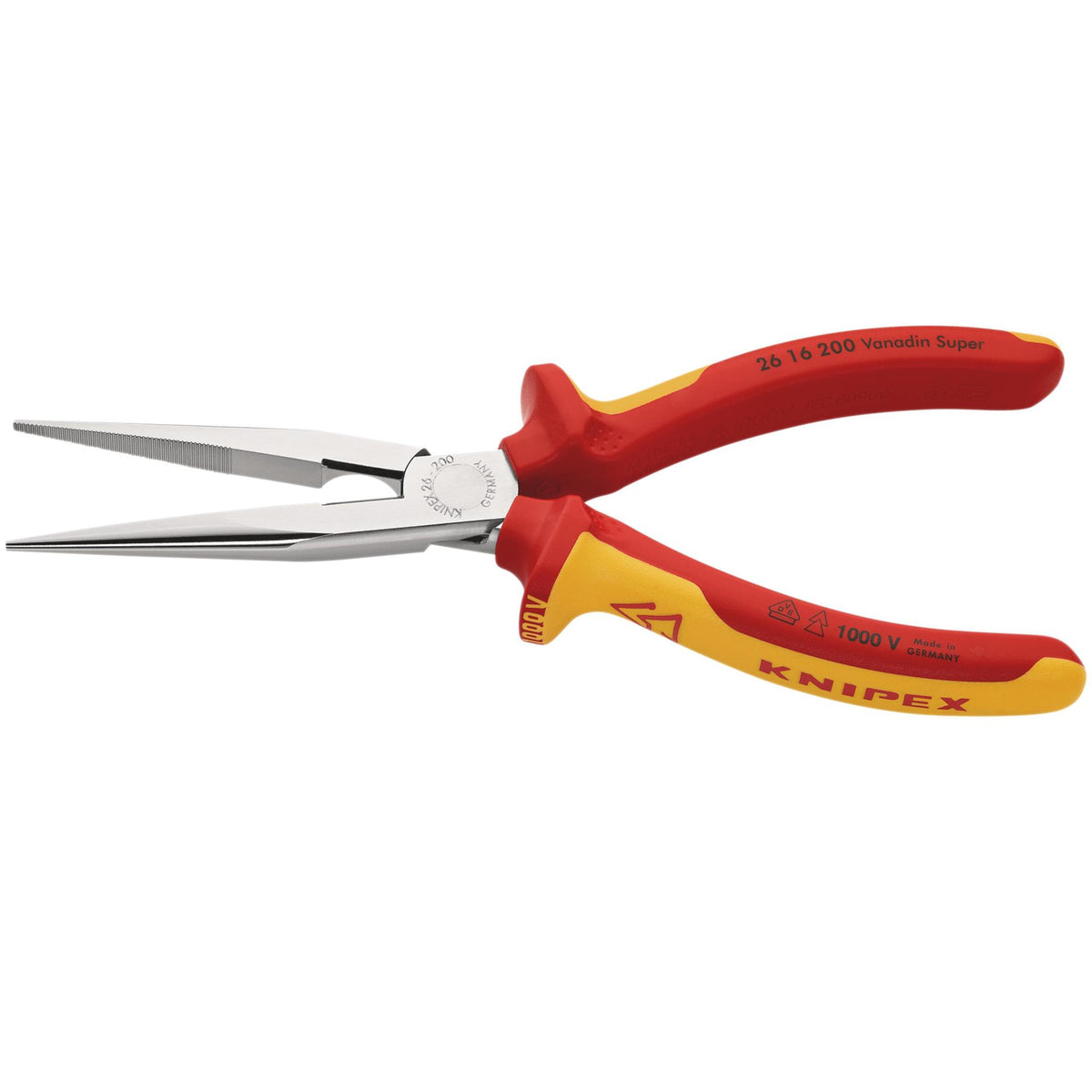 Knipex 200mm Fully Insulated Long Nose Pliers : Model No.26 16 200 SBE
