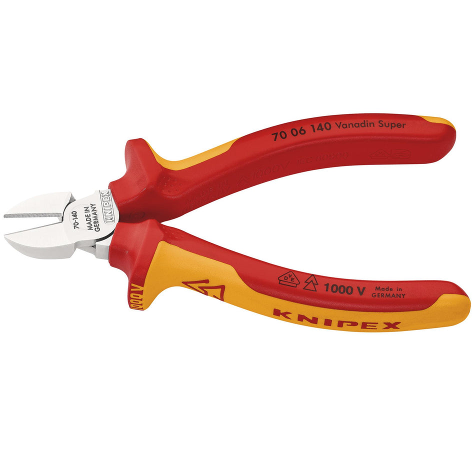 Knipex 140mm Fully Insulated Diagonal Side Cutter : Model No.70 06 140 SBE