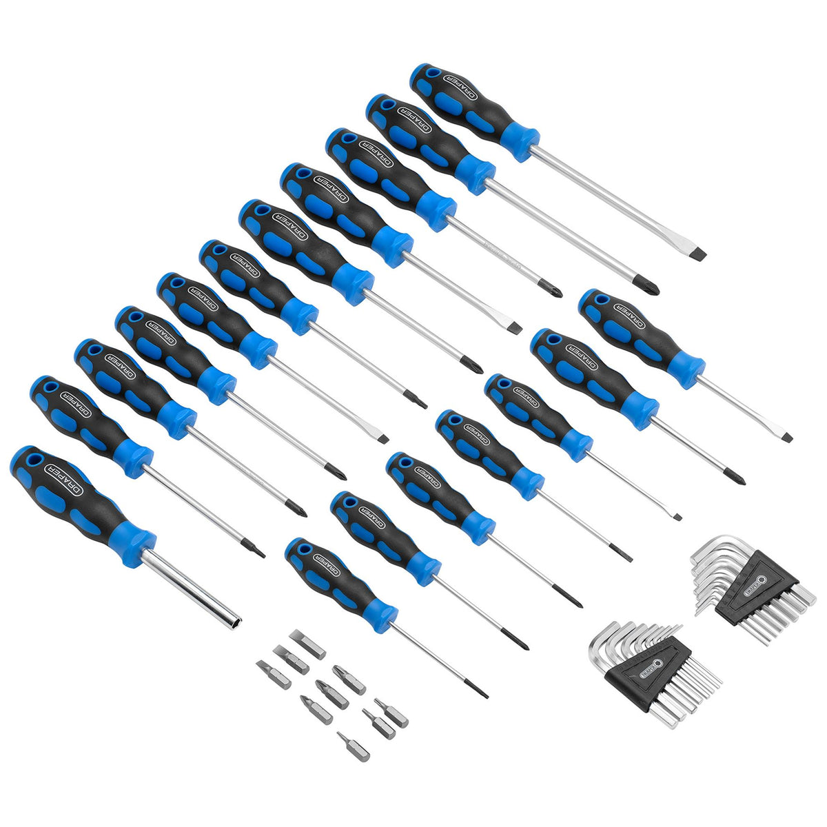 DRAPER Soft Grip Screwdriver, Hex Key and Bit Set (44 piece) : Model No.865/44