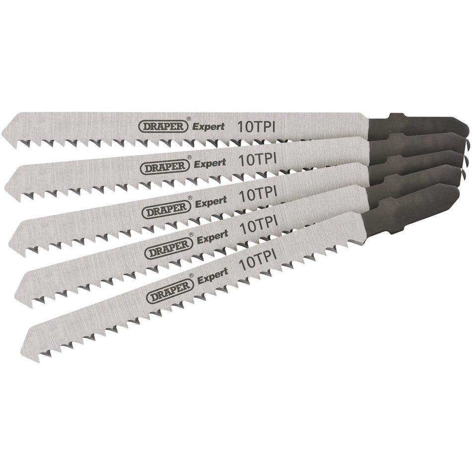 DRAPER Expert 5 Piece DT101B 100mm Jigsaw Blade Set: Model No. DT101B