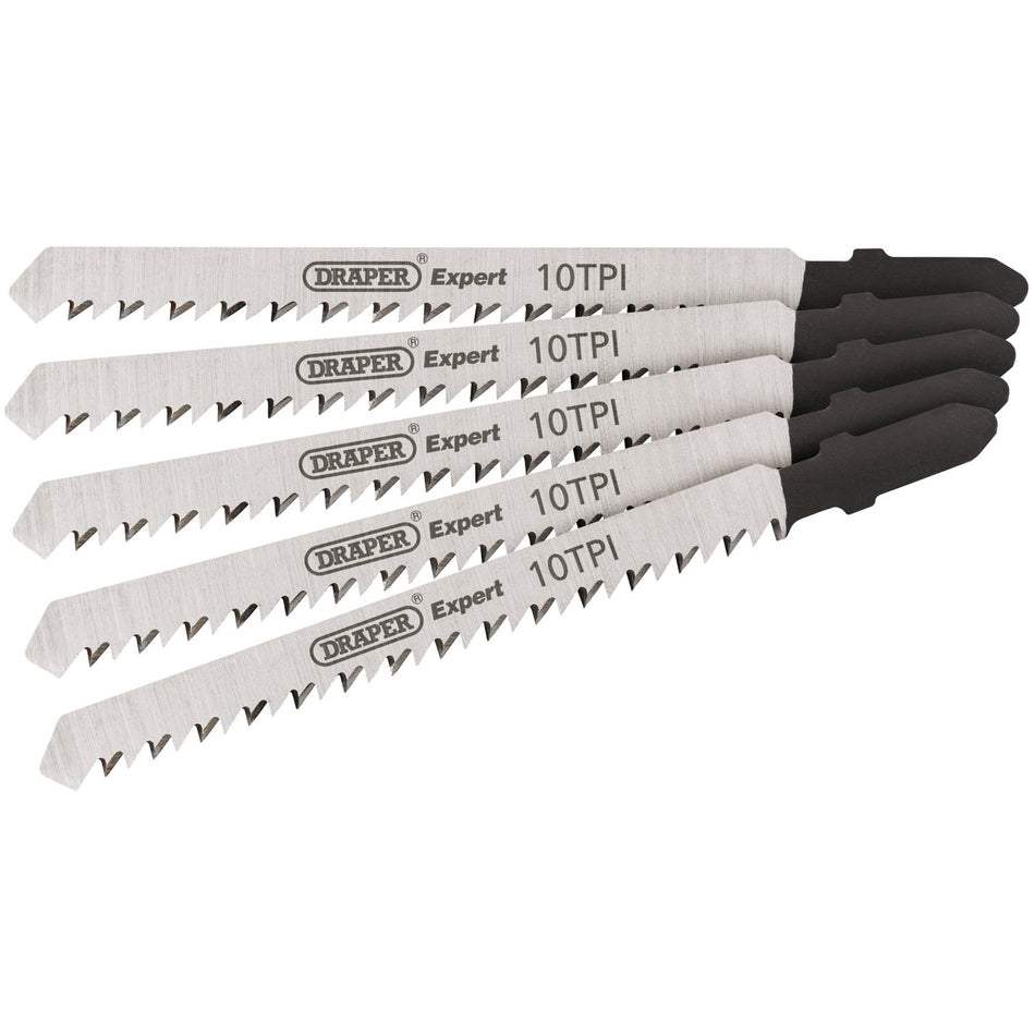 DRAPER Expert 5 Piece DT101BR 100mm Jigsaw Blade Set: Model No. DT101BR