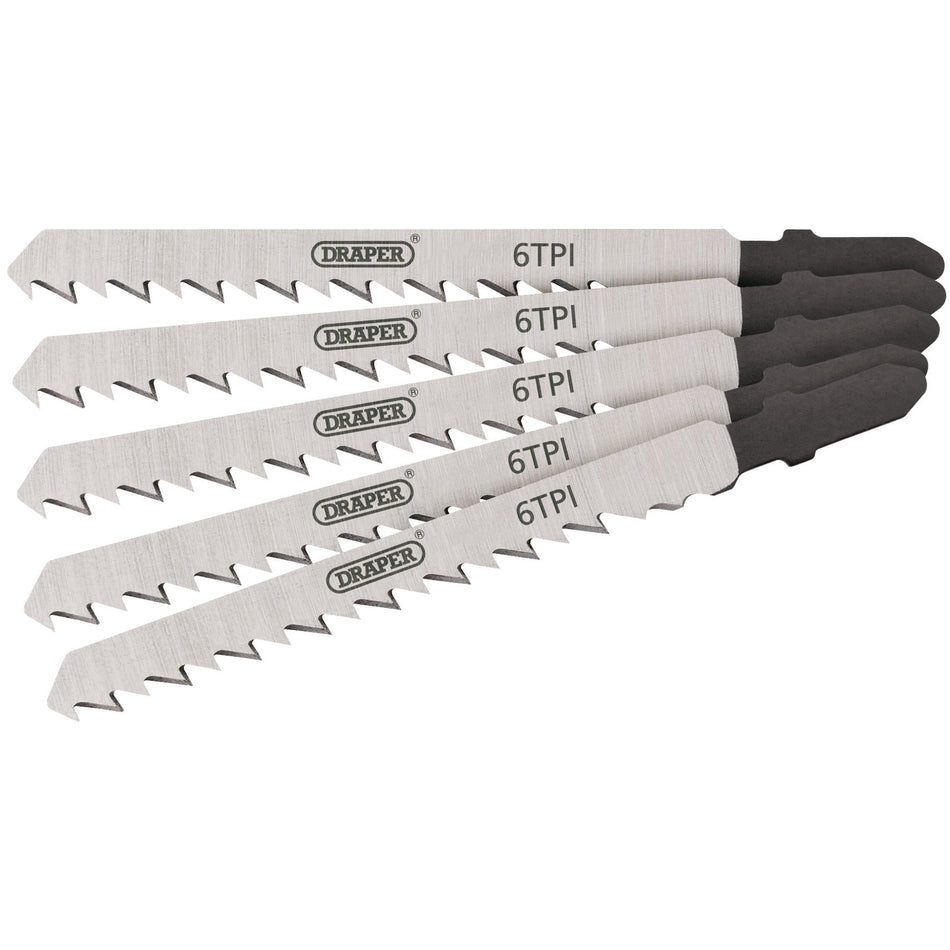DRAPER Expert 5 Piece DT101D 100mm Jigsaw Blade Set: Model No. DT101D