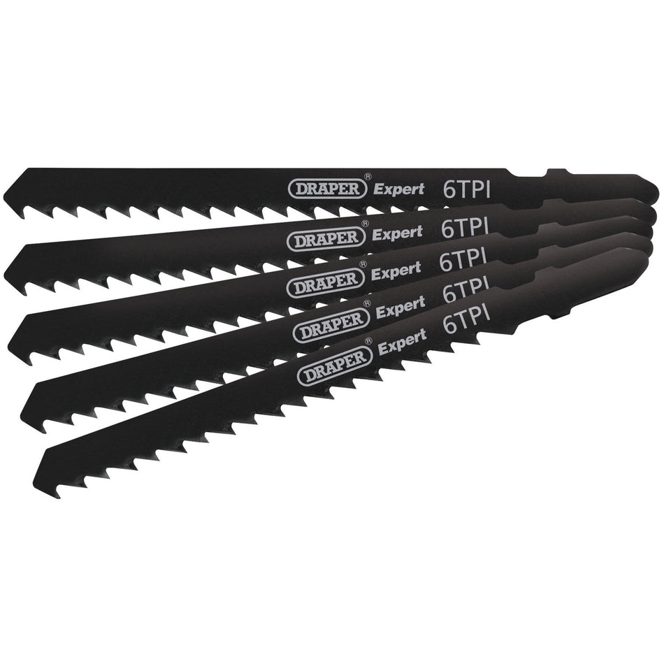 DRAPER Expert 5 Piece DT144D 100mm Jigsaw Blade Set: Model No. DT144D