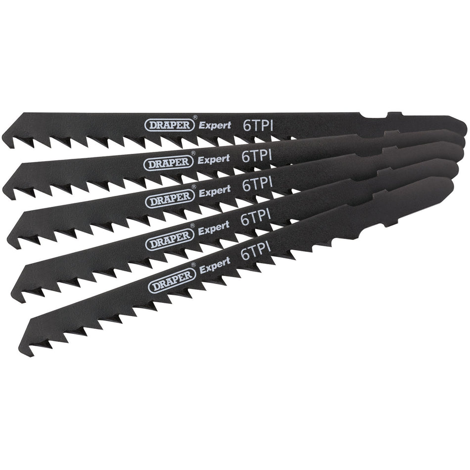 DRAPER Expert 5 Piece DT144DP 100mm Jigsaw Blade Set: Model No. DT144DP