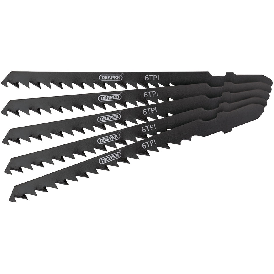 DRAPER Expert 5 Piece DT244D 100mm Jigsaw Blade Set: Model No. DT244D