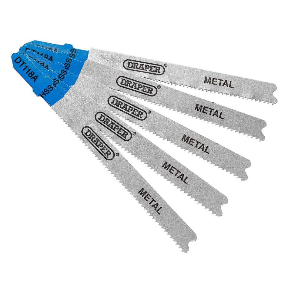 DRAPER Expert 5 Piece DT118A 92mm Jigsaw Blade Set: Model No. DT118A