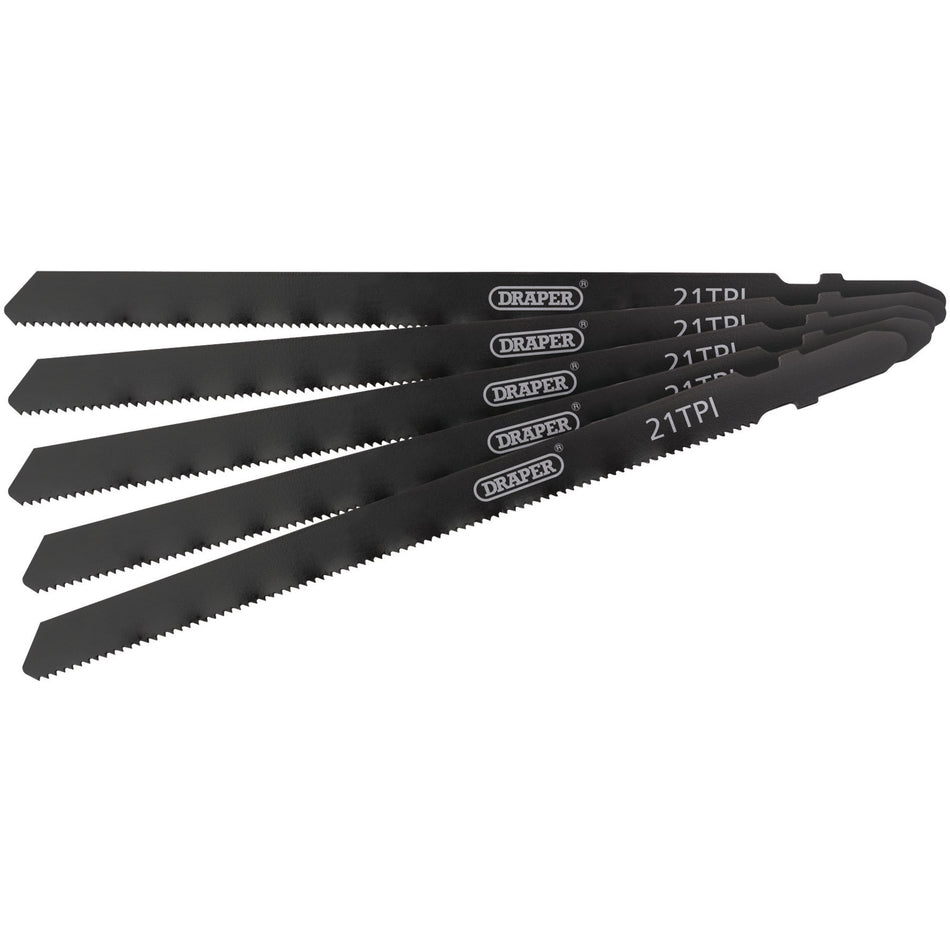 DRAPER Expert 5 Piece DT318A 130mm Jigsaw Blade Set: Model No. DT318A