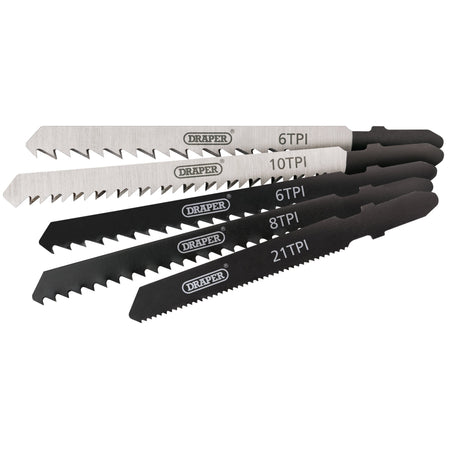 DRAPER Expert 5 Piece Assorted Jigsaw Blade Set: Model No. JSBCOM5