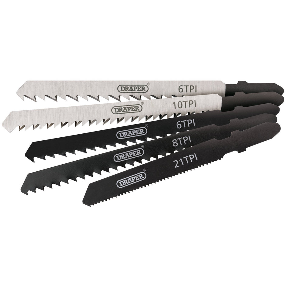 DRAPER Expert 5 Piece Assorted Jigsaw Blade Set: Model No. JSBCOM5