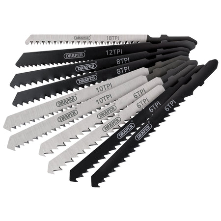 DRAPER Expert 10 Piece Assorted Jigsaw Blade Set: Model No. JSBCOM10W