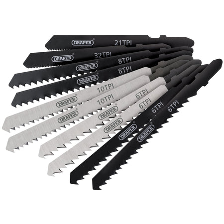 DRAPER Expert 10 Piece Assorted Jigsaw Blade Set: Model No. JSBCOM10