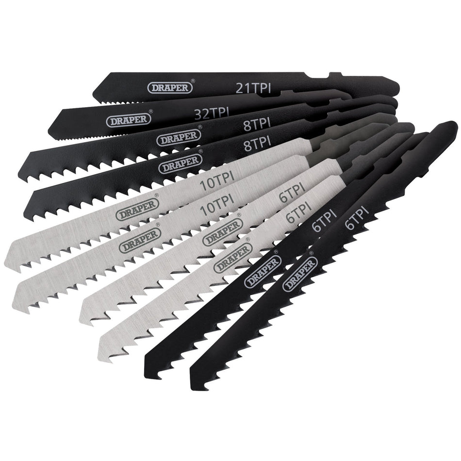 DRAPER Expert 10 Piece Assorted Jigsaw Blade Set: Model No. JSBCOM10