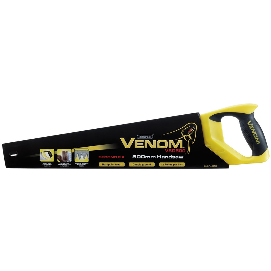 DRAPER Second Fix Draper Venom Double Ground 500mm Handsaw: Model No. VSD500