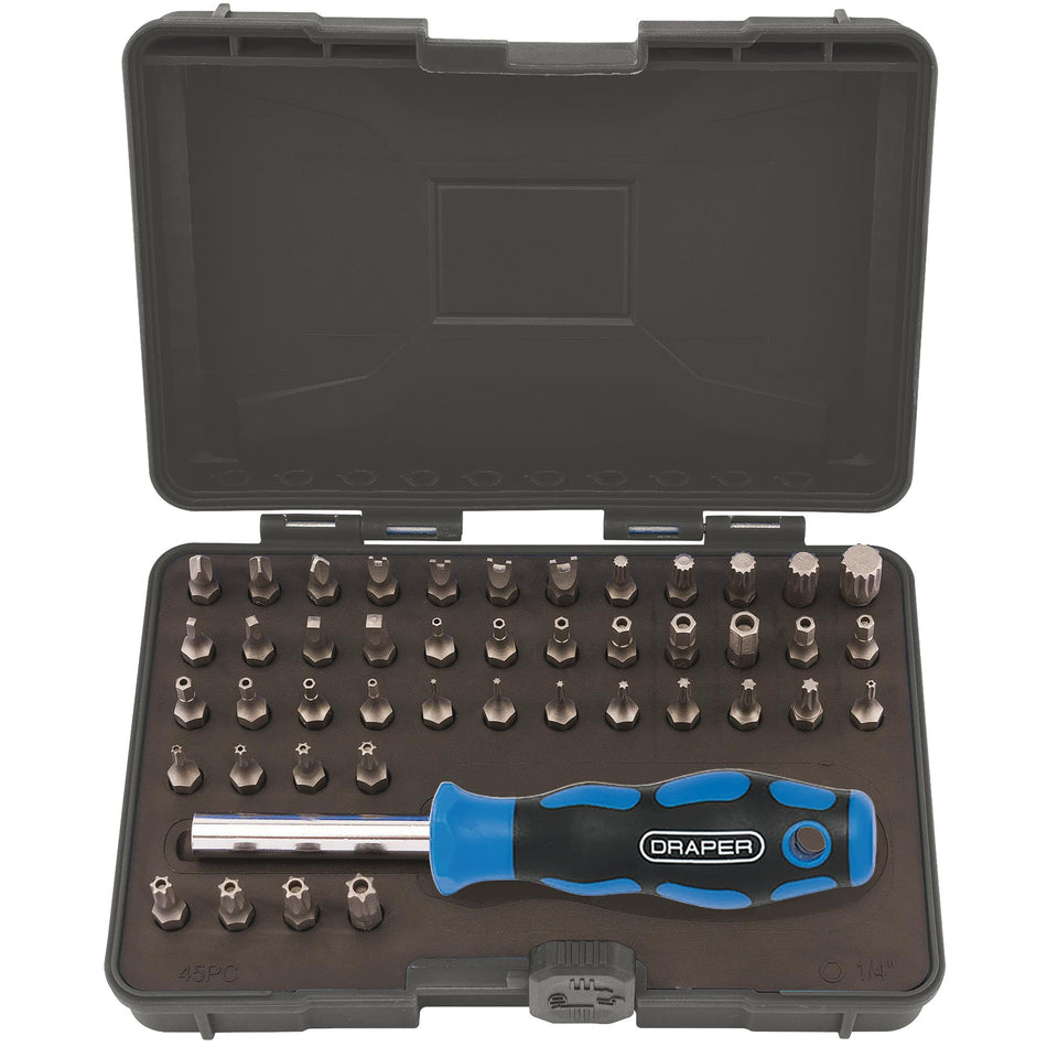 DRAPER Security Screwdriver Bit and Driver Set (45 piece): Model No. MBH45