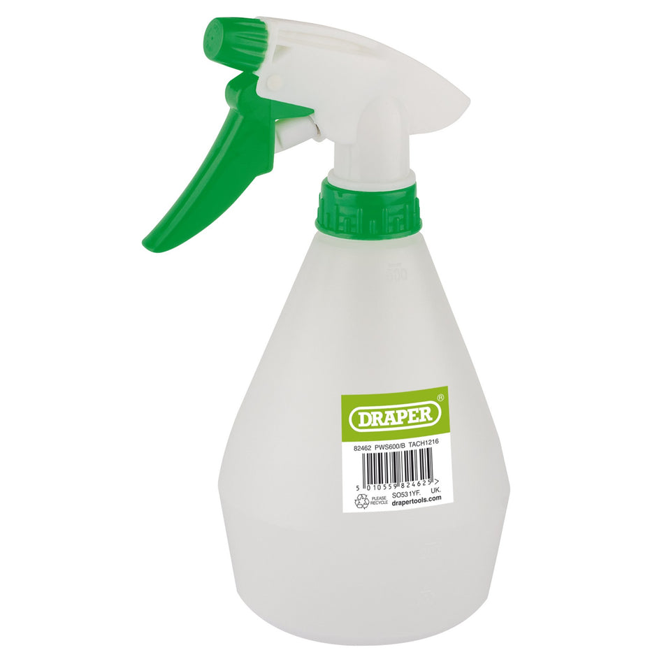 DRAPER 500ml Plastic Spray Bottle: Model No. PWS600/B