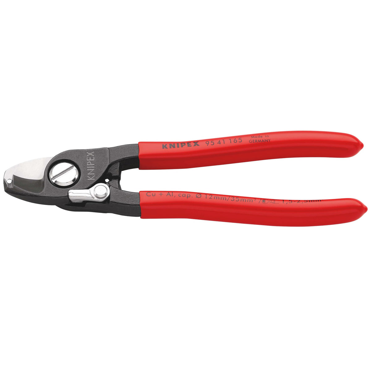 Knipex 165mm Copper or Aluminium Only Cable Shear with Sprung Handles : Model No.95 41 165SBE