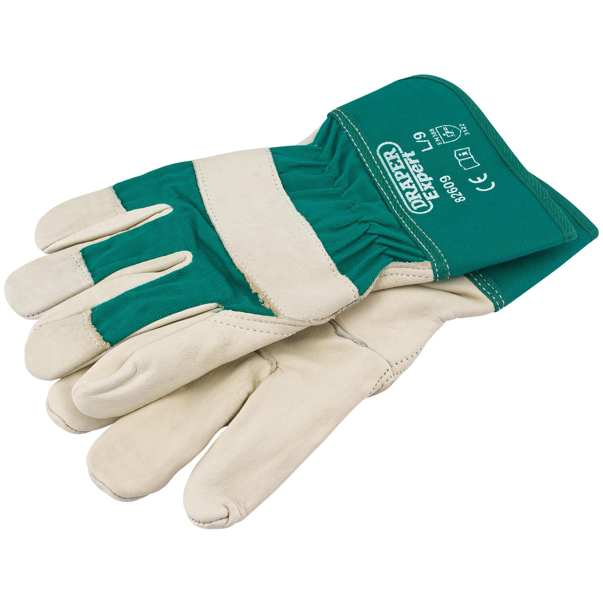 DRAPER Premium Leather Gardening Gloves - L: Model No. PGRGL/B