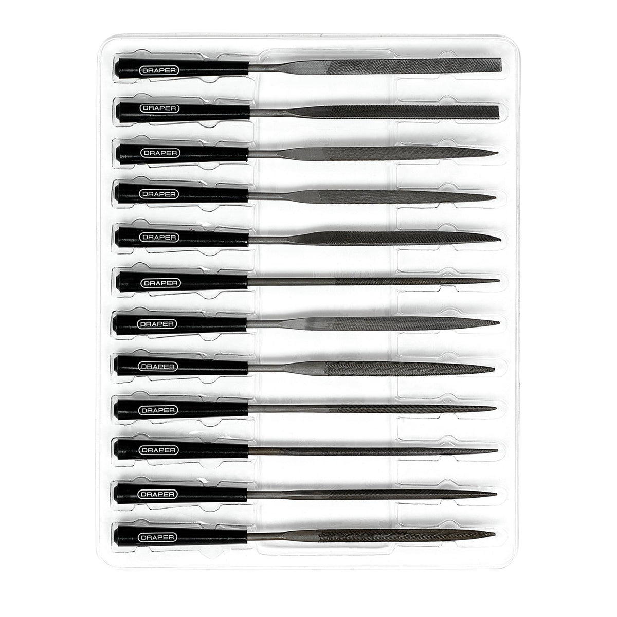 DRAPER 140mm Needle File Set (12 Piece): Model No. 4884/12D