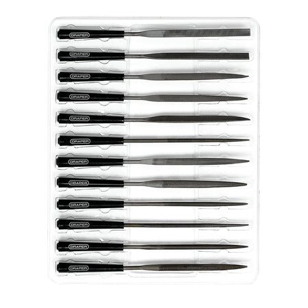 DRAPER 140mm Needle File Set (12 Piece): Model No. 4884/12D