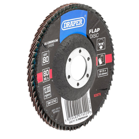 Aluminium Oxide Flap Disc, 115 x 22.23mm, 80 Grit : Model No. FDA115