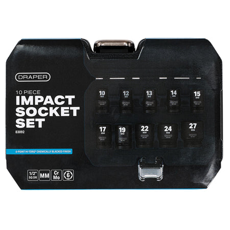 1/2" Sq. Dr. Metric Impact Socket Set (10 Piece): Model No.410/10/MM