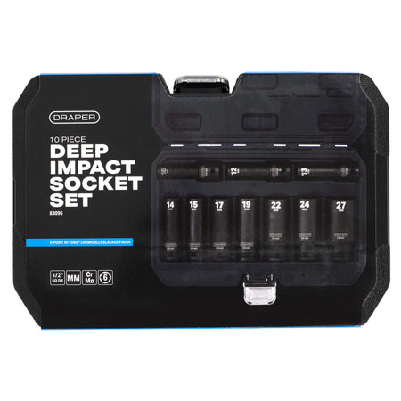 1/2" Sq. Dr. Metric Deep Impact Socket Set (10 Piece): Model No.410D/10/MM