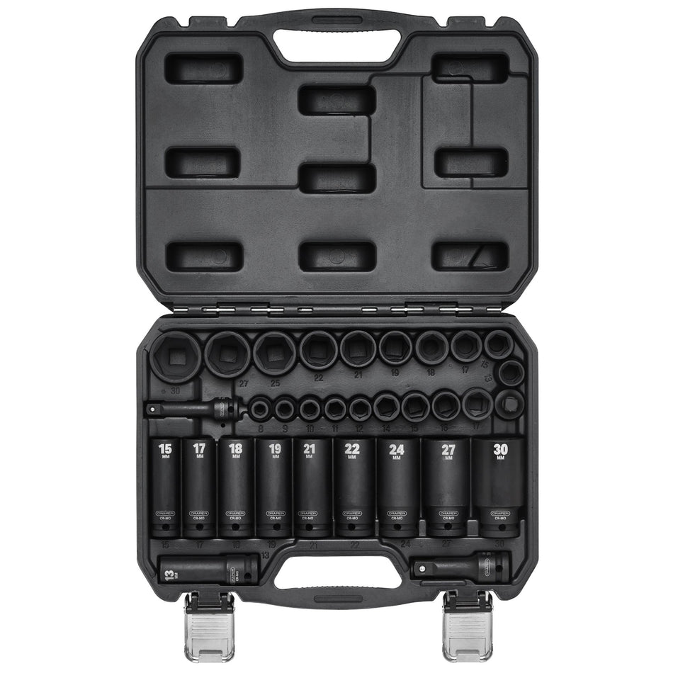 3/8" and 1/2" Sq. Dr. Impact Socket Set (32 Piece): Model No.409/32/MM