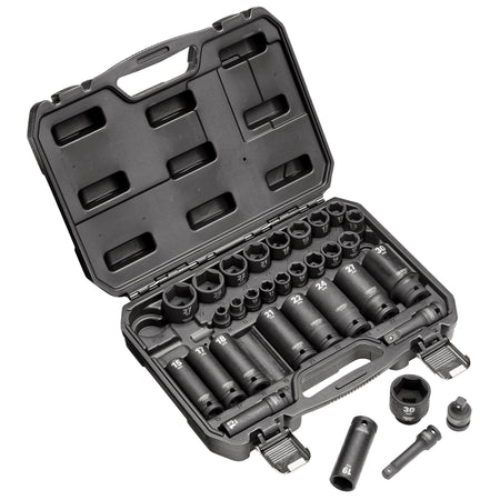 3/8" and 1/2" Sq. Dr. Impact Socket Set (32 Piece): Model No.409/32/MM