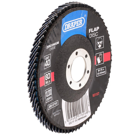 Zirconium Oxide Flap Disc, 115 x 22.23mm, 40 Grit: Model No. FDZ115