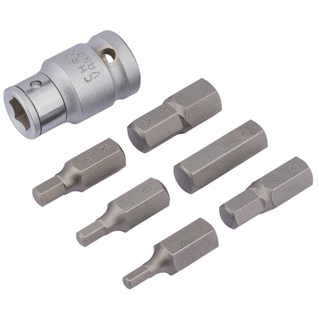 1/2" Square Drive Metric Hexagon Bit Set (7 Piece): Model No. 3402/B