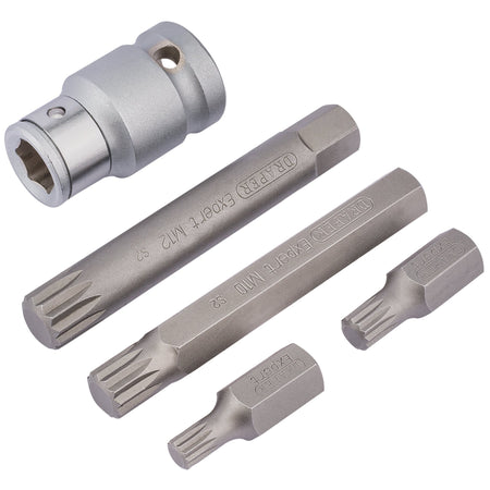 1/2" Square Drive Spline Bit Set (5 Piece): Model No. MSB5/B