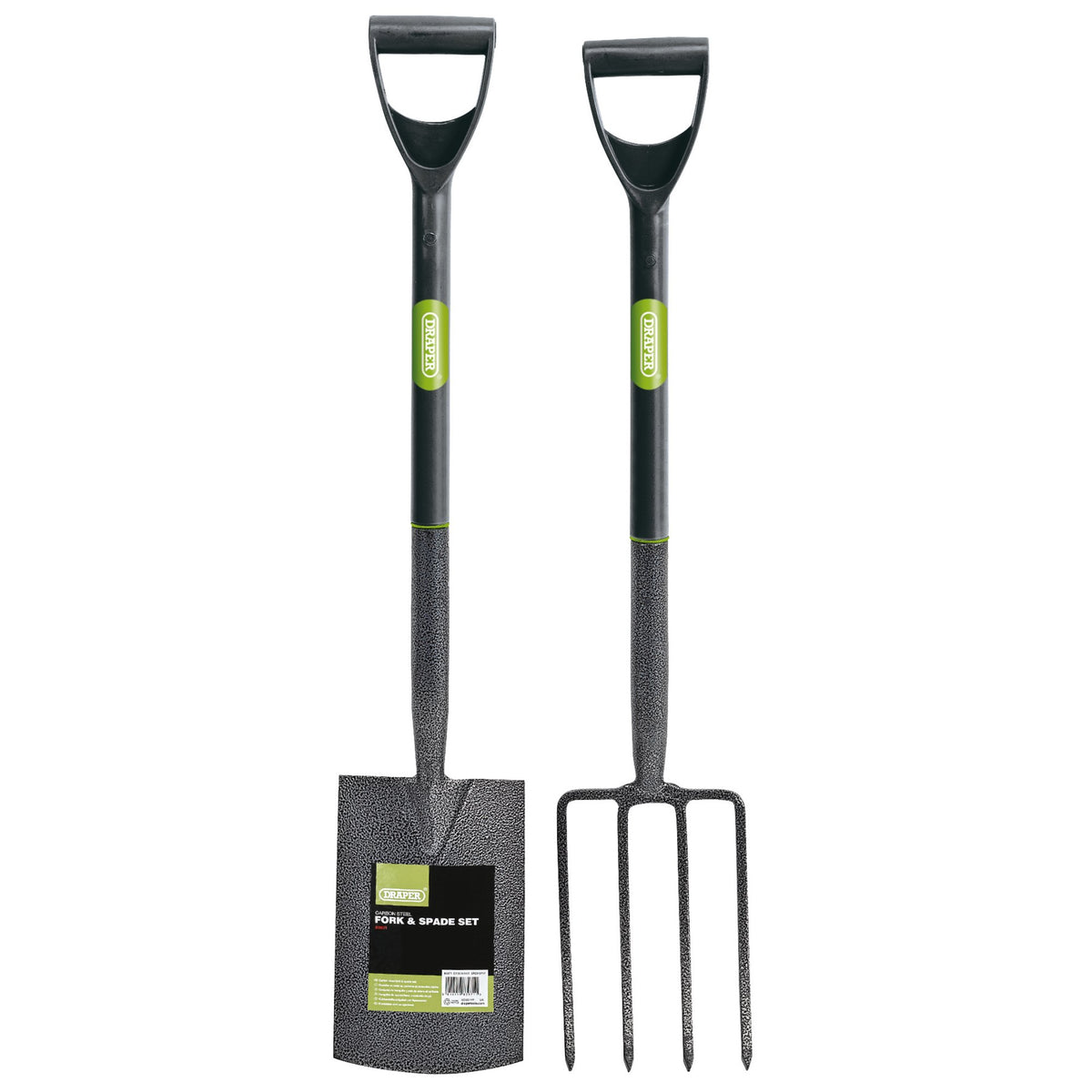 DRAPER Carbon Steel Garden Fork and Spade Set: Model No. DFSCB/SET