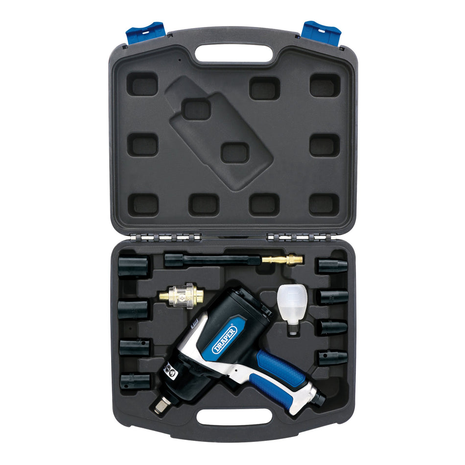 1/2" Square Drive Air Impact Wrench Kit (14 Piece): Model No.DAT-AIWK
