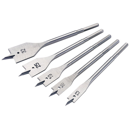 DRAPER Expert 5 Piece Flat Wood Bit Set: Model No. FB/5/C