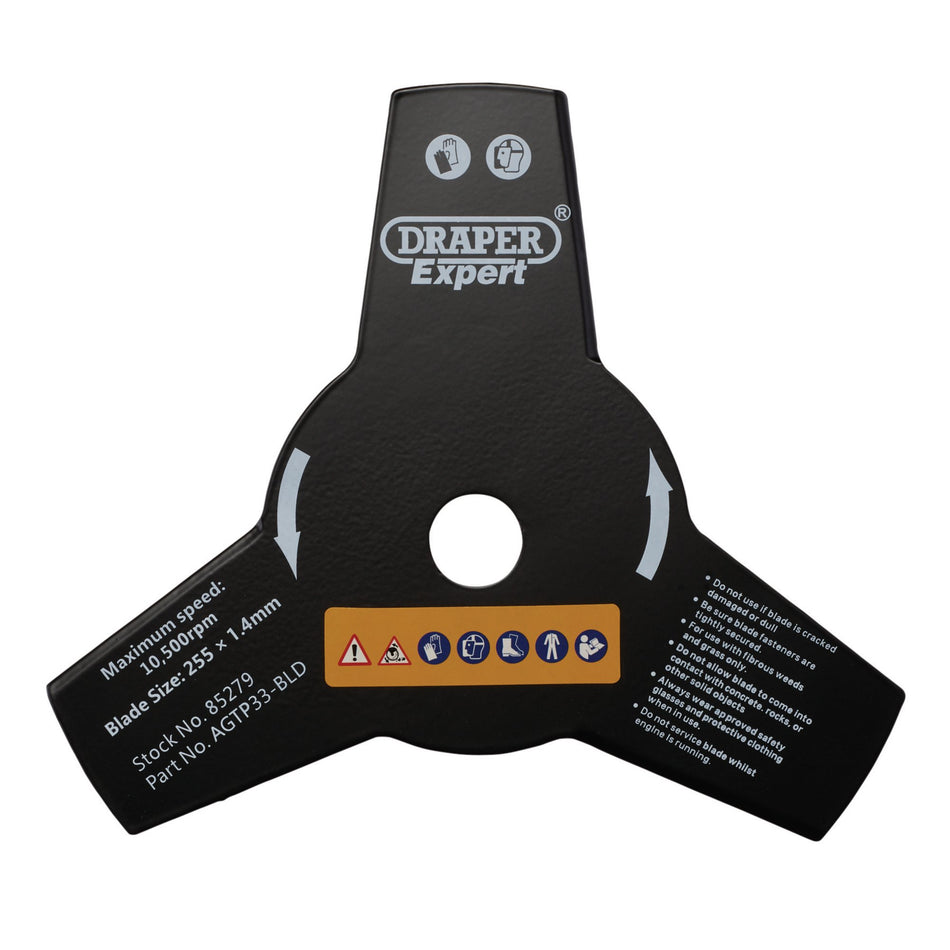 3-Tooth Brush Cutter Blade, 255mm : Model No. AGTP33-BLD