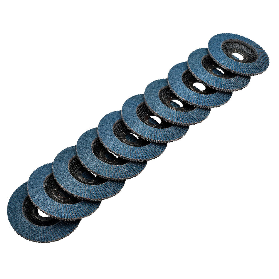 Zirconium Oxide Flap Discs, 115 x 22.23mm, 60 Grit (Pack of 10): Model No. FDZB115