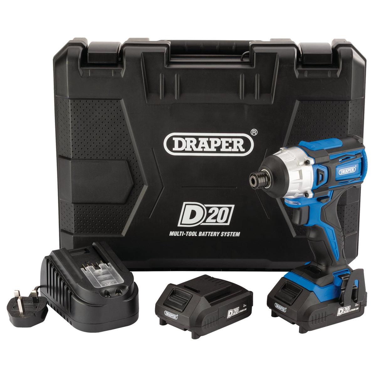 D20 20V Brushless 1/4" Impact Driver with 2 x 2Ah Batteries and Charger (180Nm): Model No. D20ID180SET