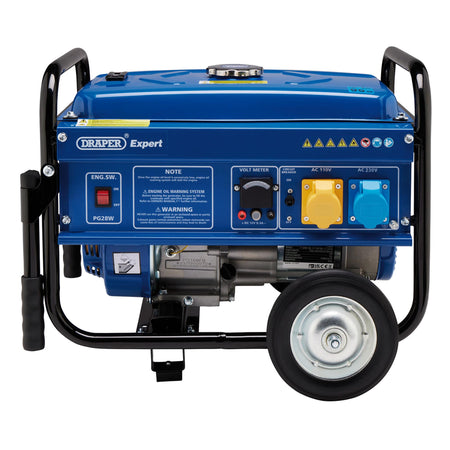 DRAPER Petrol Generator with Wheels (2.5kVA/2.5kW): Model No. PG28W