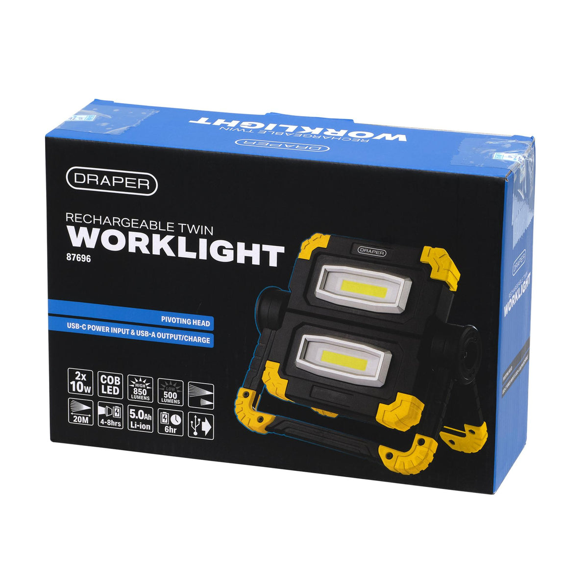 10W COB Rechargeable Twin Worklight: Model No.RFL/850