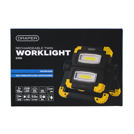 10W COB Rechargeable Twin Worklight: Model No.RFL/850