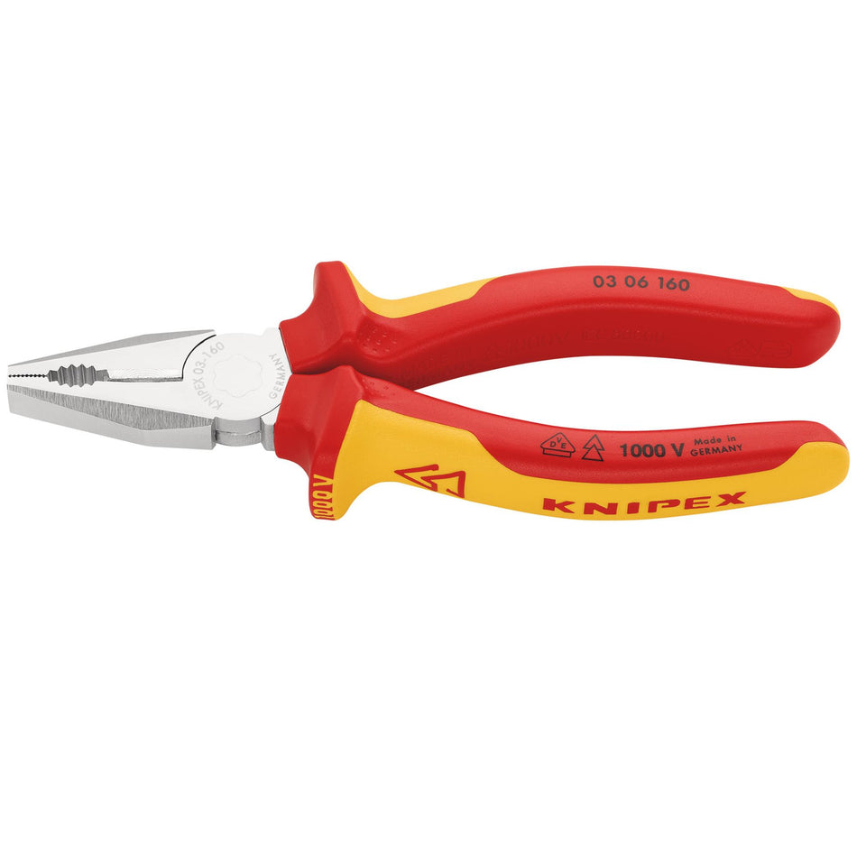 KNIPEX 03 06 160 SB VDE Combination Pliers, 160mm