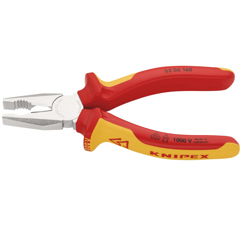KNIPEX 03 06 160 SB VDE Combination Pliers, 160mm