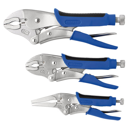DRAPER Expert 3Pce Soft Grip Self Grip Pliers Set: Model No.9006/3A