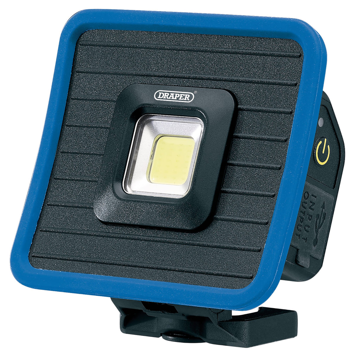 COB LED RECHARGEABLE MINI FLOOD LIGHT AND POWER BANK WITH MAGNETIC BASE AND HANGING HOOK, 10W, 1000 LUMENS, BLUE, USB-C CABLE SUPPLIED