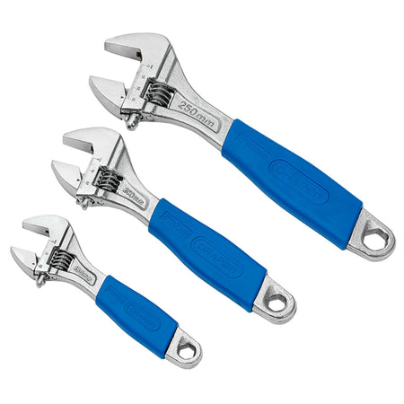 DRAPER 3 Piece Soft Grip Crescent-Type Adjustable Wrench Set: Model No.380CD/SG3